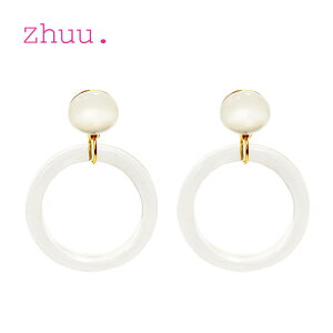 �� �yGISELe �G���f�ځz��zhuu.�� �Y�[ ���� �N���A �`���[�u �p�[�� �S�[���h �T�[�N�� ���E���h �s�A�X Clear Tube×Pearl Earrings (Clear) ���f�B�[�X �M�t�g ���b�s���O