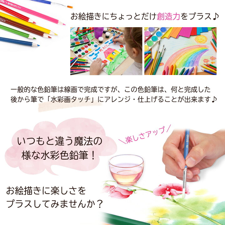 \15日-18日楽天ポイント5倍/ 水彩色鉛筆 水彩 色鉛筆 鉛筆 お絵描き 塗り絵 イラスト アート 絵の具 文房具 収納ケース 筆 鉛筆削り 36色 絵の具セット ぬり絵 小学生 保育園 子供 子供会 プレゼント ギフト お絵描き ぬり絵セット 漫画 マンガ 男の子 女の子 ... いつも一緒!水彩色えんぴつ