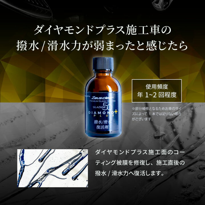 楽天市場】ゼウスクリア シラザン50 ダイヤモンドプラス 専用 撥水/滑 