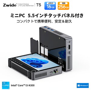 Zwide T5 �~�jPC �~�j�p�\�R�� 5.5�C���` �^�b�`�p�l���t�� Intel N300 Windows 11 16GB+256GB ���^PC 1920*1080 �𑜓x4K�o�� 2.5G�L��LAN�|�[�g �t���@�\USB-C HD�|�[�g 3��ʏo�͑Ή� ��̌^�p�\�R�� 4000mAh�o�b�e