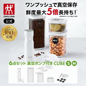 【公式】 フレッシュ＆セーブ CUBE スターターセットS 真空ポンプ付 6点 ツヴィリング キューブ 真空保存 真空パック機 真空保存 まとめ買い 作り置き 容器 ランチボックス 保存容器 バキューム ポンプ 父の日 母の日 内祝い 結婚祝い 出産祝い ギフト 敬老の日 送料無料