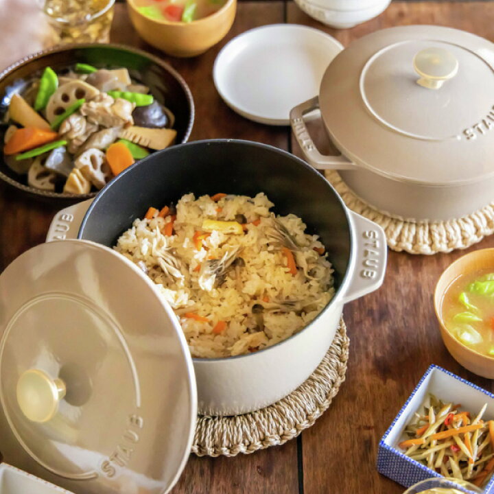 楽天市場】【公式】STAUB Wa-NABE M 18cm リネン ヴィンテージノブ仕様 