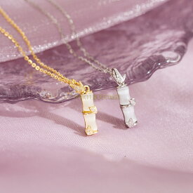 S999 純銀 竹節 ネックレス レディース 節節高昇 デザイン ホワイトゴールド ゴールド メッキ 2.4g 高級感 アクセサリー プレゼント 彼女 ギフト バレンタイン 誕生日 記念日 新作 人気 おすすめ 韓国風 トレンド