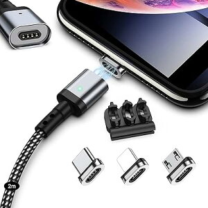 �}�O�l�b�g �[�d�P�[�u�� 3in1 Micro-USB�P�[�u���y2Mx1�{�Z�b�g�zQC3.0�}���[�d�ƃf�[�^�`�� ��