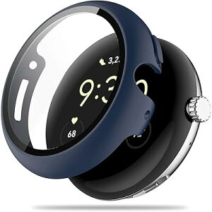 Google Pixel Watch 2/Pixel Watch 1 �p �P�[�X �S�ʕی� �K���X�t�B���� ��̌^ PC+TPE�ގ� ��d�\�� ��