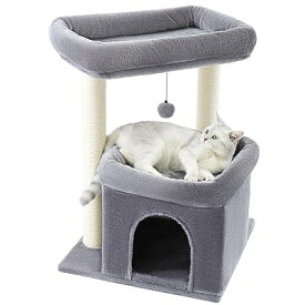 キャットタワー シニア 大型猫用 猫タワー 低い 低め 据え置き ネコ 猫用 麻紐 爪研ぎ 階段