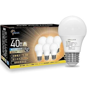LED�d�� E26���� 40W���� �����F 5000k 5.3W 530lm 220�x�L�z�� �����F �����s�� 6�� LDA5N-G-E26