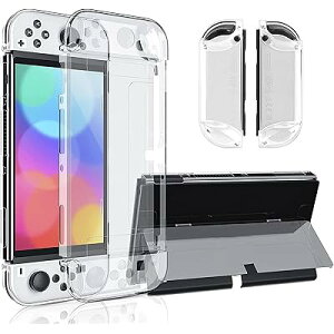 Elnicec switch �L�@el �J�o�[�y2026�ŐV�^���ǁz switch oled �J�o�[ �N���A TPU Joy-Con(L)/(R) ���̎��݌v
