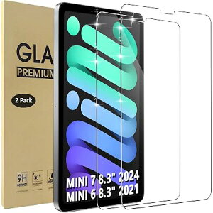 2���Z�b�g iPad mini 7 (A17 Pro 2024���f���A��7����) �Ή� �t�B���� �����K���X iPad mini 6 (2021���f���A��6����) �Ή� �K���X�t�B���� �t���ی�t�B���� �^�u���b�g 8.3�C���` �ی�t�B���� [�d�x9H/