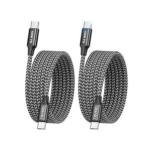 USB Type C �P�[�u�� 3M 2�{�Z�b�g USB-C & USB-C �P�[�u�� PD3.0 QC3.0 �Ή� 100W/5A �}���[�d �f�[�^�]���Ή� ���ϋv�i�C�����҂� c�^�C�v iPhone 17 16 15, MacBook Pro, iPad, Galaxy S25 S24 S23 S22 S21 �S1�F �S1�T�C�Y