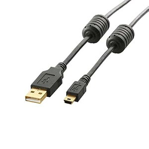 USB�P�[�u�� �yminiB�z USB2.0 (USB A �I�X to miniB �I�X) �t�F���C�g�R�A�t 0.5m �u���b�N U2C-MF05BK �S5�T�C�Y