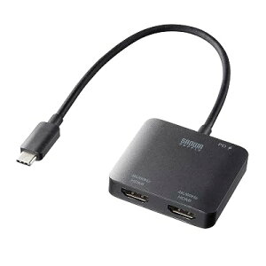 USB Type-C HDMI �ϊ��A�_�v�^ 2�|�[�g 4K@60Hz HDR�Ή� USB PD100W���d DisplayPort Alt Mode �~���[/�g�� AD-ALCMST2HDPD