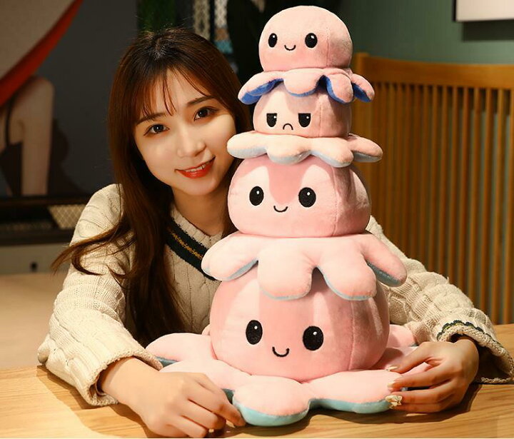 楽天市場 40cmぬいぐるみ タコ リバーシブルタコ人形 裏返したタコのぬいぐるみ ミソラ雑貨屋