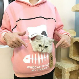 春秋季節 パーカー ペット 猫抱っこ用 XLサイズ