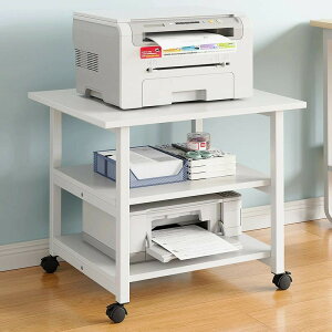 プリンター台 キャスター付き プリンターワゴン プリンターラック 幅48cm 木製 3段 デスクワゴン 机下収納 プリンターカート プリンター収納 サイドワゴン 組み立て簡単 オフィス/ホーム収納