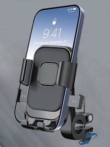 自転車 スマホホルダー 2024アップグレードモデル 片手操作 【カメラを邪魔しない】 スマホ自転車ホルダー 自転車用 ロードバイク 携帯ホルダー 落下防止 振動吸収 強力な保護 360度回転 ス