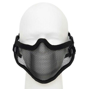 USA���X�R �J�[�{���X�`�[�� �n�[�t�t�F�C�X�}�X�N ���b�V�� 2�d�̃K�[�h �I ���K�iCarbon Steel Half Face Mask - Black�I��39�V���b�v��������N���A�ő�������