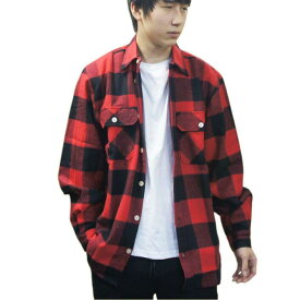 赤い フランネルシャツ　バッファローチェック USA ヘビーウエイト綿 ロスコ＜Rothco＞Extra Heavyweight Buffalo Plaid Flannel Shirt！◇値引きクーポンと39ショップ限定条件クリアで送料無料