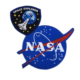 USA ミリタリー ワッペン NASA2点セット～裏面はベルクロ式 ロスコNASA Meatball Logo Morale Patch◇値引きクーポンと39ショップ限定条件クリアで送料無料