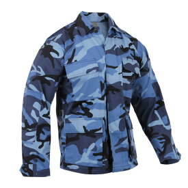 迷彩B.D.U.ジャケット スカイブルーカモ ミリタリーアウター ロスコROTHCO Color Camo B.D.U SHIRTS！◇値引きクーポンと39ショップ限定条件クリアで送料無料