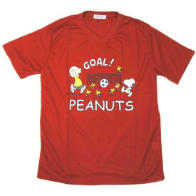 ピーナッツの仲間たち ドライTシャツV襟 スヌーピーとチャーリーのサッカー吸汗速乾 PEANUTS 映画 コミック 漫画 キャラクター！◇値引きクーポンと39ショップ限定条件クリアで送料無料